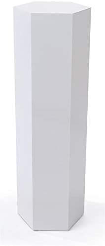 Displays2go Hexagon Retail Riser - 42 inch White Pedestal