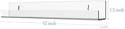 ROYALITA 4 Pack Clear Acrylic Vinyl Record Holders Wall Mount