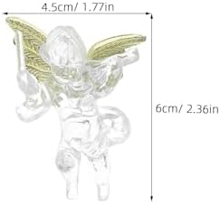 PRETYZOOM 24pcs Crystal Clear Christmas Angel Ornaments with Gold Wings