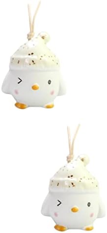 SOIMISS 2pcs Ceramic Chick Hanging Bell Pendant