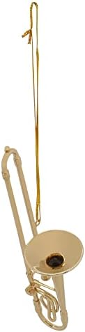 Gold Tone Trombone Hanging Ornament 5 Inch