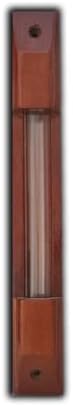 Judaica Mezuzah Glass Case 12cm Oak Wood Decor