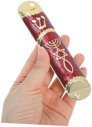 2 Sets Elegant Metal Mezuzah with Scroll for Jewish Home Blessing