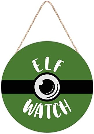 Funny Green Elf Watch Door Hanger for Kids