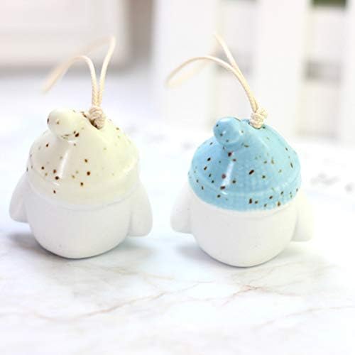SOIMISS 2pcs Ceramic Chick Hanging Bell Pendant