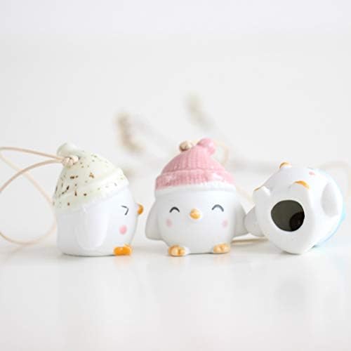 SOIMISS 2pcs Ceramic Chick Hanging Bell Pendant