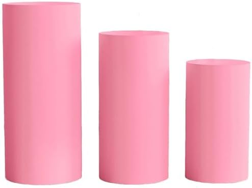 NAWTOR Cylinder Pedestal Stand Covers 3PCS Pink