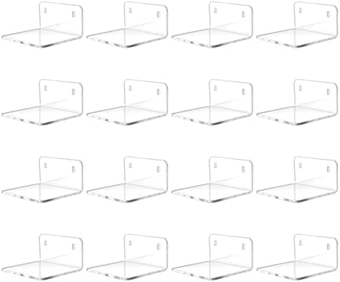 Trailwalk Acrylic Floating Shelf 16 Pack - Clear Modern Wall Storage