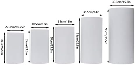 5Pcs White Cylinder Pedestal Stands for Events