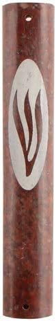Stone Mezuzah Case with Maroon Marble and Oval Shin Design