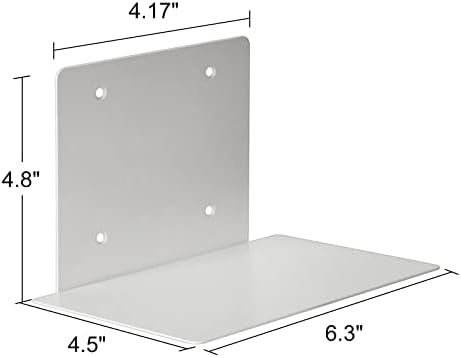 ECOSEAO Floating Book Shelves Wall Mount Heavy-Duty Iron White 4 Pack