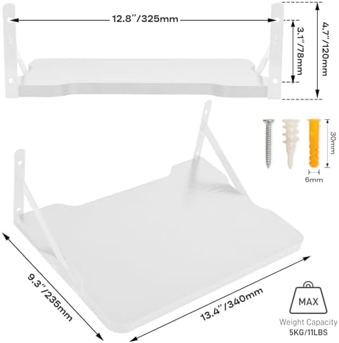 White Small Mini Projector Shelf Floating Mount