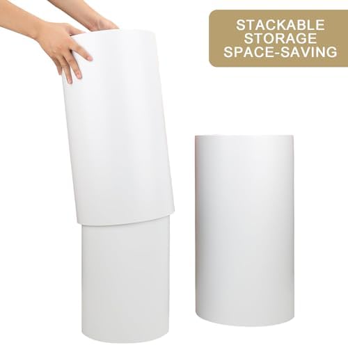 5 Piece White Metal Cylinder Display Stands for Parties