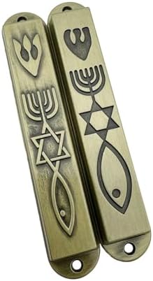 2 Pieces Modern Metal Mezuzahs Door Decor