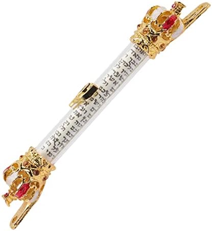 Jerusalem Mezuzah Case with Scroll Red