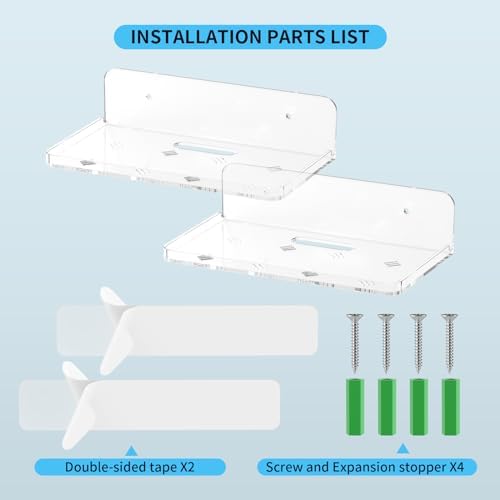 Wall Mount Floating Shelf for Security Camera and Mini Speaker Storage