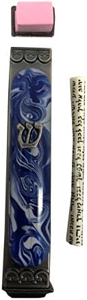 Art Glass Mezuzah with Life Time Guarantee Copper Dust
