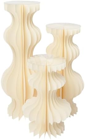 WOQLIBE 3pcs Cylinder Pedestal Stands for Parties
