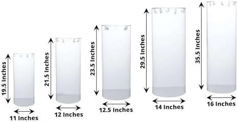 Clear Acrylic Cylinder Pedestal Display Stand Set of 5