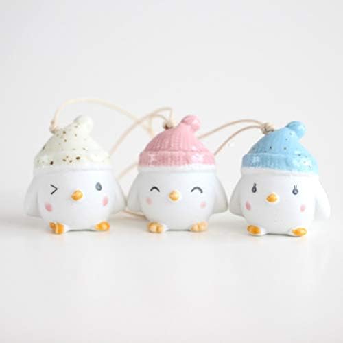 SOIMISS 2pcs Ceramic Chick Hanging Bell Pendant