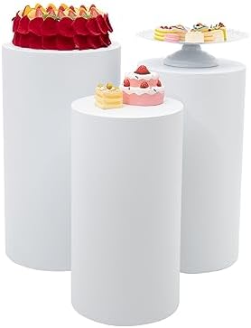 3Pcs Cylinder Pedestal Stands for Parties and Events