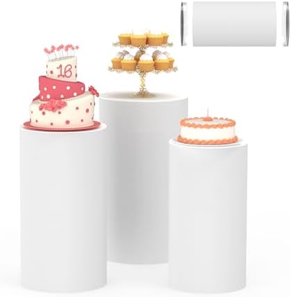 3 Pcs Cylinder Pedestal Stand for Party Decor
