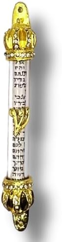 Royal Gold Crown Jewish Door Mezuzah with Scroll
