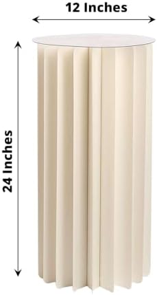 Efavormart 24 Inch Ivory Accordion Folding Pedestal Box