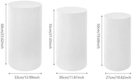 Elegant White Cylinder Pedestal Stand for Events