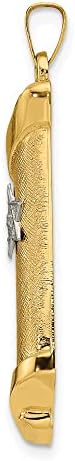 FJC Finejewelers 14kt Two Tone Gold Hollow Mezuzah Star Charm