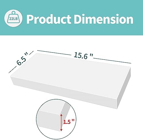 LaVie Home Floating Shelves Set of 3 Modern White
