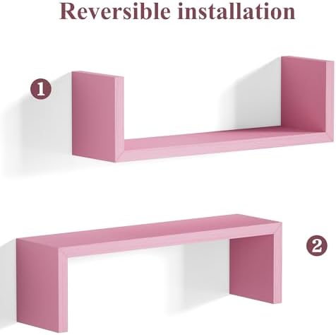 SRIWATANA Floating Shelves Set of 5 Pink