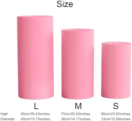 NAWTOR Cylinder Pedestal Stand Covers 3PCS Pink