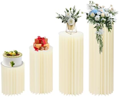 4PCS Foldable Cardboard Display Stand for Wedding Party Cakes