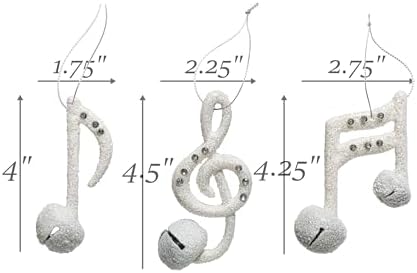 Christmas Traditions 4 Inch Glittered Musical Hanging Ornaments Set of 6