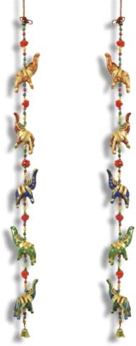 Set of 2 Traditional Elephant Door Decor Hanging Ornament