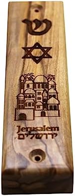 Olive Wood Mezuzah Case From Jerusalem