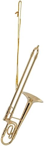 Gold Tone Trombone Hanging Ornament 5 Inch