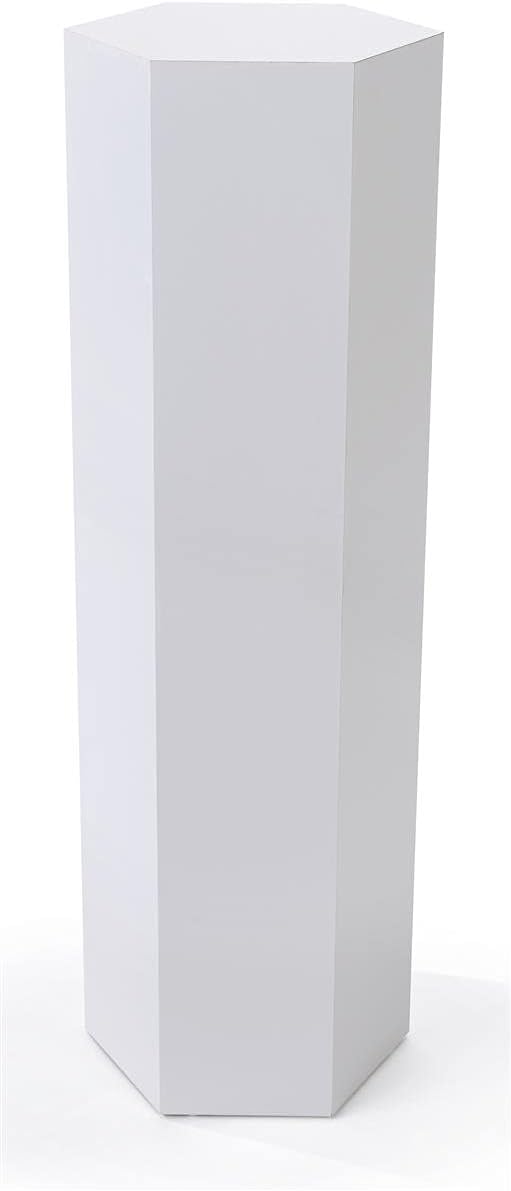Displays2go Hexagon Retail Riser - 42 inch White Pedestal