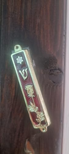 Yaliland 35 Inch Gold Plated Mezuzah Case for Door