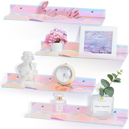 Iridescent Rainbow Floating Shelves 4 Pack