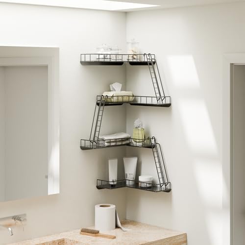 Fire Escape Wall Shelf 4-Tier Modern City Style Black