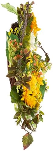22-Inch Artificial Sunflower Wreath for Home Decor