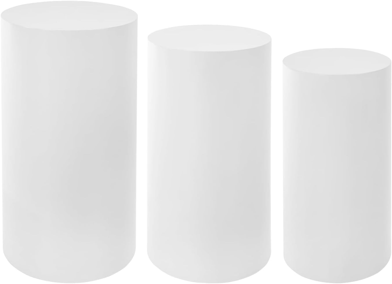 Elegant White Cylinder Pedestal Stand for Events