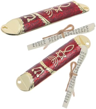 Ciieeo 2 Sets Metal Mezuzah Scroll Door Ornament