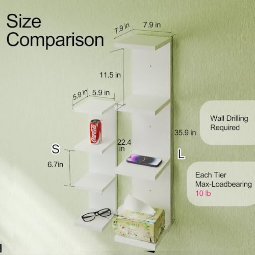 DrWall 7 Tier Floating Shelves Set of 2