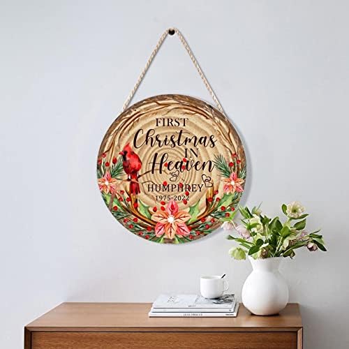 Farmhouse Door Hanger Red Birds Wreath Wood Sign 10x10in