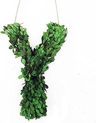 12 Inch Real Preserved Boxwood Monogram Wreath Letters