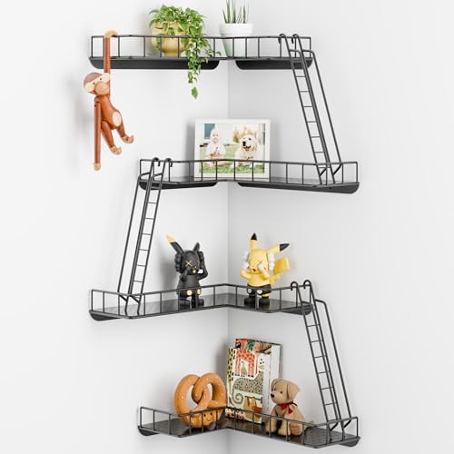 Fire Escape Wall Shelf 4-Tier Modern City Style Black