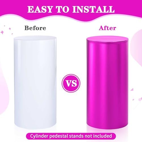 Fuchsia Party Cylinder Pedestal Stand Covers Set of 3